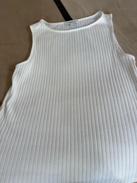 Liverpool of Los Angeles White Ribbed Sleeveless Tank - Picture 3 of 3